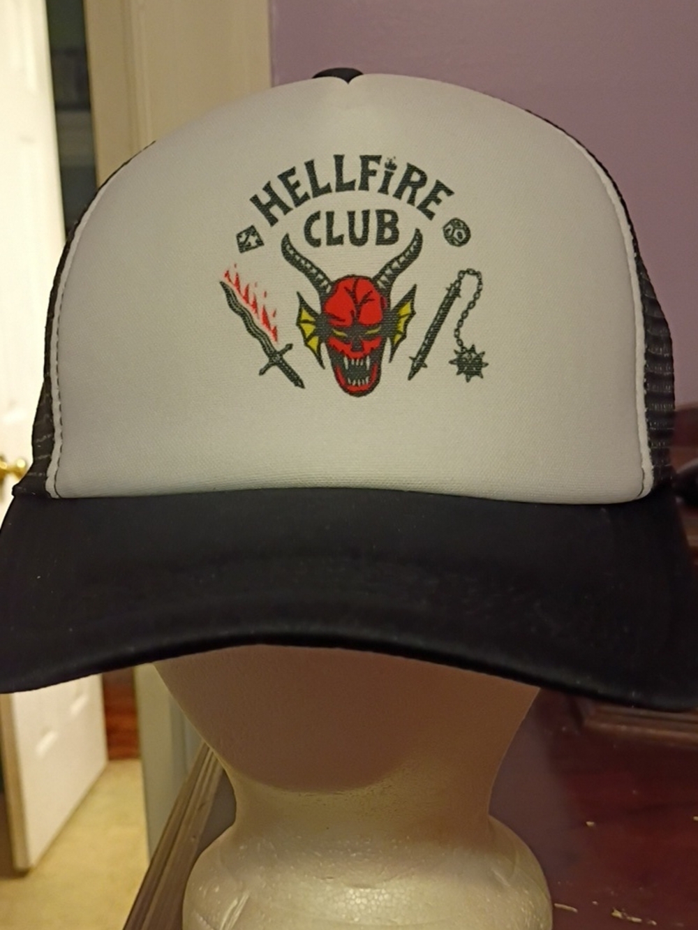 Hellfire Club Trucker Hat - Black and White